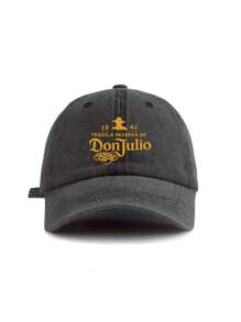 1 Pc Unisex Letter Print "DONJULIO" Decorative Retro Distressed Wash Baseball Cap, Truck Driver Cap, Sun Hat, Suitable For Outdoor, Travel, Hiking, Beach