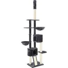 Feandrea Floor-To-Ceiling Cat Tree, 2.4-2.6 M, Cat Tower, Smoky Grey - Dark Grey - View 7