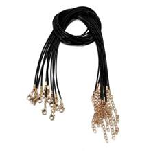 Set de 30 piezas de cuerda negra de 1.5mm con cierre de langosta ajustable trenzada, para collares, colgantes y charms DIY