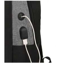 Mochila Antirrobo Carga Usb Escolar Laptop Casual 3 Piezas - Negro - Ver 3