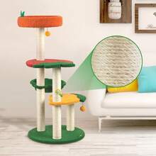 Cute Cat Tree - 40.5" Fruit World Cat Tower For Indoor Cats, Cat Tree Condo With Sisal Scratching Posts, Cozy Hammock, Plush Strawberry Perches, Kitten Cat Trees Towers Activity Center - 40.5 - View 2