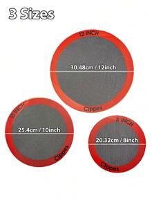 Cippes 8/10/12 Inch Round Silicone Baking Mat, 3 Sizes Available - 8/10/12 Inch, Non-Stick Reusable Heat Resistant Baking Mat For Pizza, Bread, Cake Molds, Air Fryer, Oven - Black - View 11