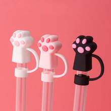 1/4/6 piezas Tapa de cubierta de pajilla para taza, tapa de silicona para pajilla que se ajusta a tumblers de 30 y 40 onzas con asa, cubiertas para la punta de las pajillas de beber de 10 mm lindas, accesorios para tazas, regalo para hombre y mujer