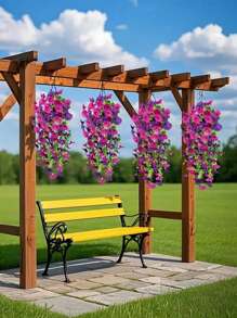 1/2 peças Trepadeira Artificial de Glória-da-Manhã Resistente a UV - Plantas de Flores Pendentes Realistas Rosa e Roxas para Jardim, Casa, Casamentos, Escritórios e Decorações para Feriados, Decorações de Jardim, Plantas Pendentes Varanda Frontal e Terraço