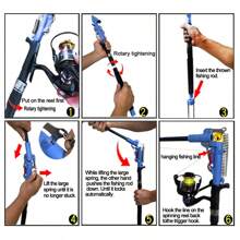 1 buc Undiță de Pescuit Automată, Undiță de Mare, Undiță de Pescuit cu Arc - Fără Mulinetă, Undiță Telescopică cu Mâner EVA Confortabil, Inele din Oțel Inoxidabil, Corp de Undiță din Fibră de Sticlă, Potrivită pentru Pescuitul de Biban și Păstrăv