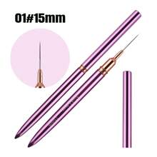 1pc Metal Handle French Stripe Liner Nylon Brush 3d Tips Manicure Ultra-Thin Line Drawing Pen Brushes Painting Nail Art Tools Christmas