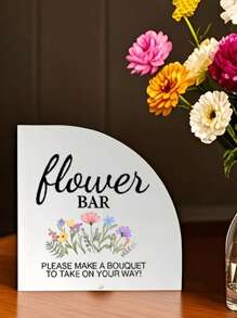 1pc Acrylic Floral Sign With Stand - Tabletop Decor, Suitable For Wedding, Wedding Reception, Party Decoration, Christmas Gift, Ideal Present