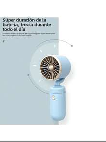 USB Rechargeable Portable Small Fan With Turbo Mini Electric Fan Handheld Simple Desktop Fan - Blue - View 8