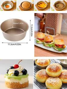 1 件/2 件/4 件/6 件汉堡模具 - 4 英寸空气炸锅鸡蛋金属烘焙模具、圆形烤盘、披萨面包烘焙模具、芝士蛋糕烘焙模具、可重复使用、适用于空气炸锅、烤箱 - 彩色 - 查看 3