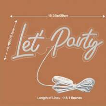 Insegna al neon a luce LED "Festeggiamo", alimentata tramite USB, con pulsante di accensione, 9 livelli di regolazione, ideale per decorazioni murali festive, adatta per casa, camera da letto, soggiorno, ufficio, matrimoni, feste di Natale e San Valentino