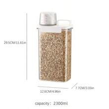 1 szt. Wiadro do przechowywania karmy dla zwierząt z miarką, pojemność 2800 ml, idealne do przechowywania karmy i przekąsek dla kotów i psów