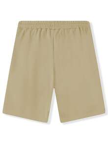Men's Linen Shorts Casual Summer Beach Shorts Elastic Waist Drawstring Vacation Shorts With Pockets - Khaki - View 3