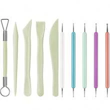 Bộ dụng cụ nặn đất sét 10 món/túi - Dễ sử dụng, bộ dụng cụ chạm khắc gốm sứ với tay cầm thoải mái dành cho đất sét Sculpey và đất sét tạo hình, lý tưởng cho người lớn. - Nhiều màu - Xem 16