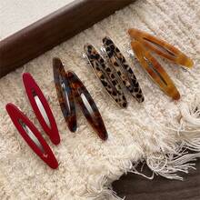 2个/套 醋酸纤维发夹 镂空椭圆几何发夹 侧夹 发卡 女士发饰 爪夹，学习用品