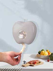 1pc Apple-Shaped Food Storage Box, Extractable Wrap Bag Holder & Bathroom/Kitchen Organizer Containers - Multicolor - View 9