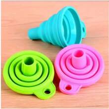 Set de 3 embudos plegables de colores aleatorios, embudo para alimentos, embudo de cocina plegable, embudo ancho para enlatados, embudo para botellas (Disponible en paquetes individuales y múltiples, verifique el producto que compra antes de realizar la compra)