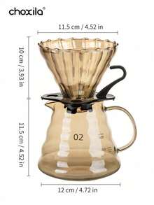 choxila 1 件橙色云形咖啡壶，带咖啡滴滤器，手冲咖啡壶套装，玻璃滴滤咖啡壶和咖啡过滤器，耐热玻璃咖啡壶，适用于家庭、办公室、咖啡厅 - 橘色 - 查看 10