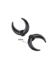 2 Peças Expansor Espiral de Orelha em Acrílico Preto de Caracol, Alargador de Orelha Espiral, Esticador de Perfuração de Orelha para Mulheres e Homens, Joia de Perfuração Corporal Personalizada de 1,6mm - 24mm