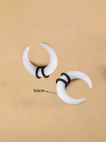 2 Peças Expansor Espiral de Orelha em Acrílico Preto de Caracol, Alargador de Orelha Espiral, Esticador de Perfuração de Orelha para Mulheres e Homens, Joia de Perfuração Corporal Personalizada de 1,6mm - 24mm