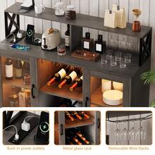 Huisuilinss Wine Bar Cabinet Liquor Cabinet With Led Lights And Glass Holder Home Coffee Bar Cabinet Kitchen Buffet Sideboard With Storage Shelves Modern Wine Cabinet For Dining Room - Xem 7