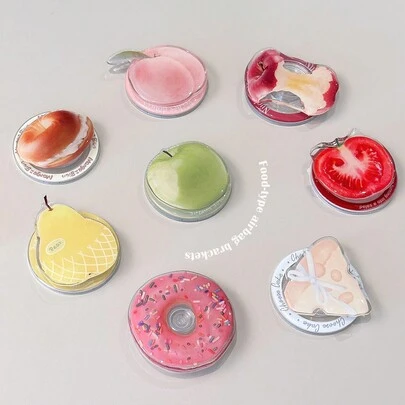 1개 구카디 인스타일 마그네틱 휴대폰 홀더, 강력한 부착력, 한국 귀여운 음식/과일 디자인, 애플, Honor, VIVO, OPPO 등 다양한 마그네틱 휴대폰 케이스와 호환, 아이폰, 안드로이드 폰 호환, 생일, 가족, 친구에게 선물하기 좋은 밀착&당기기 휴대폰 그립, 휴대폰 액세서리