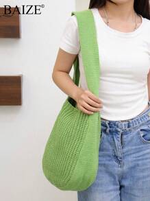ENBEI Bolso de playa para vacaciones de verano, bolso de ganchillo elegante y de moda, bolso bandolera de gran capacidad para mujer, excelente para el verano, vacaciones y uso diario, esencial de viaje para estudiantes universitarios, mujeres de negocios casuales, regalo del Día de la Madre, regalo del Día del Maestro, regalo de dama de honor para bodas
