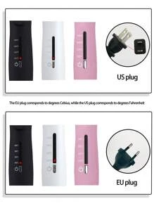 QHDJE 1pc QHDJE Adjustable Temperature Rotating Cord Constant Temperature Hair Styling Curling Iron 25-13mm Cone Barrel With 1 Pair Clips, 1 Pair Gloves Included