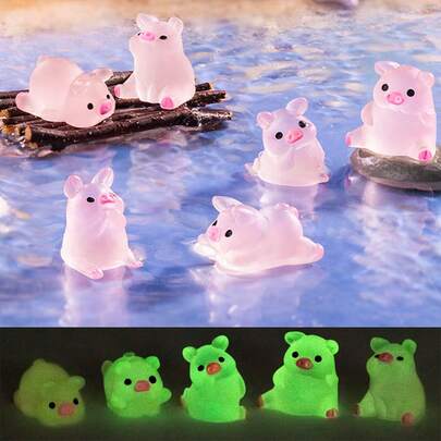 5/10/20/30/36 قطعة من تماثيل التي تضيء في الظلام، سحر قلادات الراتنج الصغيرة على شكل ، خرز سحري صغير حيوان جميل، ديكور زخرفة حديقة صغيرة مناسبة لحفلات والأعياد والهدايا حقيبة الملء