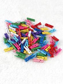 50pcs Handmade Natural Wooden Clips, With Slightly Different Clip Sizes, Wood Grain Pattern Is Normal, Decorative Wooden Clips/Photo Clips/Sealing Clips
