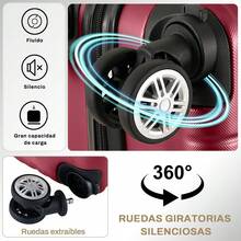 Maleta de viaje rígida de 20 pulgadas para llevar a bordo, equipaje de mano con 4 ruedas y candado integrado, variedad de colores - Burdeos - Ver 6
