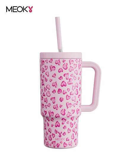 24oz Tumbler With Handle, Vacuum Insulated Stainless Steel Travel Mug And Straw, Vacuum Insulated Water Bottle, Insulated Cup, Reusable Stainless Steel Bottle - Keeps Drinks Cold Up To 24 Hours