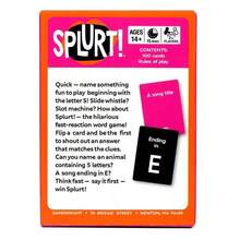 Splurt! Think Fast Say It First Quick Naming Party Strategy Card Game - Red - View 3