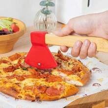 Pizza Cutter Axe With Bamboo Handle Pizza Slicer-Random Color(03-017) - Multicolor - View 4