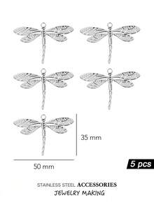 5 chiếc vòng cổ bằng thép không gỉ hình chuồn chuồn côn trùng mạ vàng PVD DIY, bông tai, mặt dây chuyền, phụ kiện làm đồ trang sức, phụ kiện phóng đại, hip hop, tiệc nghỉ dưỡng bãi biển, quần áo, mặt dây chuyền móc chìa khóa, mặt dây chuyền bằng thép không gỉ, sáng tạo đồ trang sức, đồ trang sức bằng thép không gỉ dành cho phụ nữ, đồ trang sức điện thoại, bộ đồ trang sức bằng thép không gỉ - Côn trùng - Xem 9