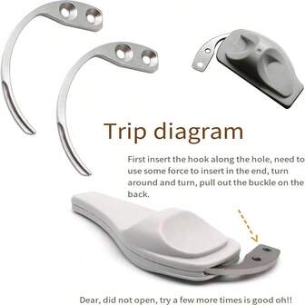 1 bärbar magnetisk krok för stöldskydd, krok för demontering av etiketter, krok för nyckeldemontering, stöldskyddsspänne för köpcentra, handhållen krok för demontering av klädlarm