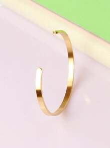 1 stuk elegante, modieuze, eenvoudige C-vormige open armband in goudkleur, geschikt voor dames, feestjes en dagelijks gebruik