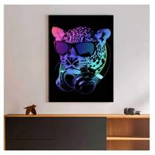 1pc Frameless DJ Monkey Crocodile Giraffe Animal Portrait Posters Vintage Painting Printing Sunglasses Alpaca Canvas Wall Arts Modern Living Room Bedroom Dormitory Study Bar Interior Wall Decoration Home Decoration