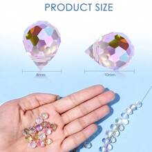 QYDCX Mărgele de sticlă cristalină 8x10mm 20/50 buc, mărgele de cristal fațetate pentru confecționarea bijuteriilor, mărgele de sticlă strălucitoare în formă de lacrimă pentru colier, brățară, cercei, artizanat DIY