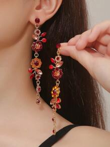 1 par de aretes elegantes y de lujo con diseño de flor de cristal de roca, adecuados como regalo para esposa, novia, Día de San Valentín, Día de la Madre, cumpleaños, Navidad