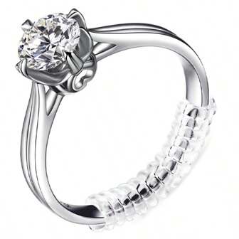 3/5/10 Pcs Ring Size Adjuster Tool Invisible Spiral Invisible Ring Sizer For Women Adjustable Transparent Spring Ring Sizer