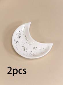 Kleine Mond Schmuckschale, Ringhalter Schale dekorative Keramik Zierschale süßer Mond Schale kleine Schmuckplatte Ohrringe Halskette Halter Schmuckauslage moderner Akzent Ring Tablett für Schminktisch Sommerbedarf für Frauen Aufbewahrungsorganizer Geschenk Semesteranfang
