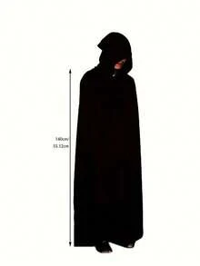1pc/2pcs Unisex Hooded Halloween Christmas Cloak Costumes Party Cape,Adult Cosplay Costume For Halloween Christmas Party - Black - View 13