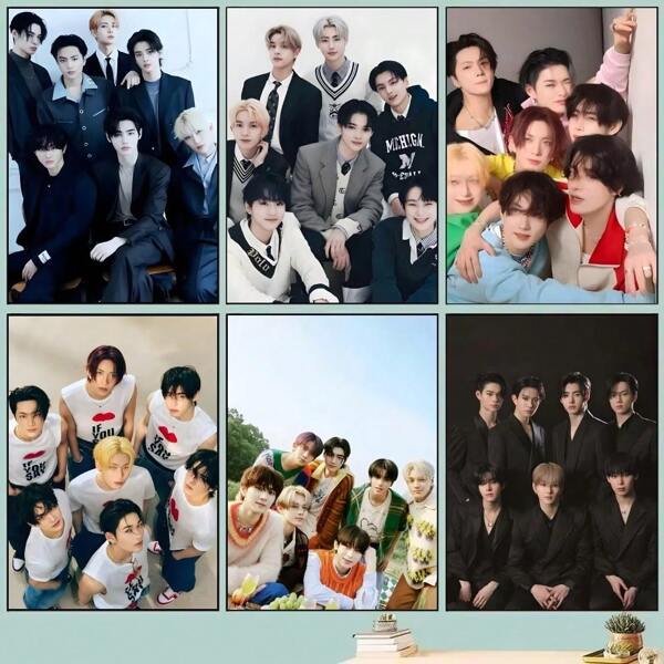 1pc Wall Arts Posters Optional Frame Pop 1PC Kpop Man E- Poster Self-Adhesive Art Waterproof Paper Sticker Coffee House Bar Room Wall Decor