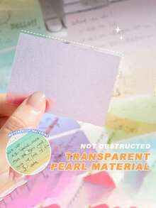 105 Sheets Pearlescent Sticky Notes - Gradient Color Transparent Waterproof Note Pads, No-Residue Pull-Out Tear-Off Design For Students & Office, Aesthetic Stationery Stickers For Journaling, Planners, And School Supplies.