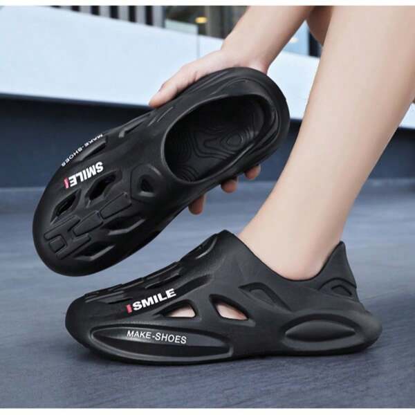 1 Pair Solid Color Casual Preppy Style Sports Vacation Avant-Garde Fashion Outdoor EVA(Ethylene-Vinyl Acetate Copolymer) Hollow Perforated Hole Shoes Beach Festival School Holiday Party Indoor Outdoor Summer Unisex Platform Peep-Toe Beach Sandals, Driving Shoes