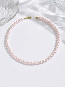 1pc Stainless Steel Boho Ocean Beach Style Faux Pearl Starfish Shell Pendant Necklace Set - Yellow Gold - View 9