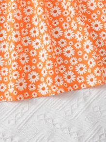 MommBaby Vestido de tirantes con lazo para niña de Mommbabay, vestido de verano sin mangas con estampado de flores de margaritas y sombrero, look de moda para la playa