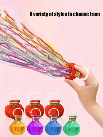 1 pièce Coloré Confettis forme Streamers de fête - Glands en papier multicolores, convient pour les remises de diplômes, anniversaires, mariages et célébrations - Décorations de fête et accessoires photo, accessoires de célébration | Design ludique | Confettis en papier Streamers, Décorations de fête Streamers lancés à la main Anneau d'aspiration Atmosphère Anneau d'aspiration Fleur