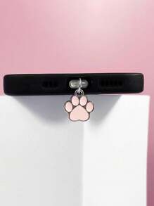 Accessorio a forma di cuore per antipolvere per telefono, con ciondolo a forma di artiglio di gatto carino