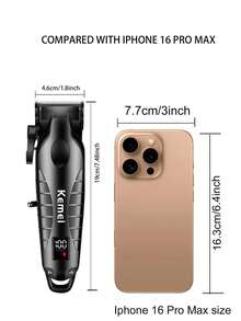 Kemei KM-2290 新款电动理发器专业无绳理发器理发器渐变剪发器电动理发套装男士日常使用礼物男士生日父亲节礼物 - 黑色 - 查看 9